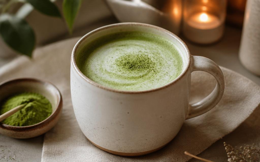 Varm matcha-latte